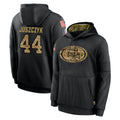 Ndoa SF.49ers #44 Kyle Juszczyk Player Black Salute to Service Sideline Performance Pullover Hoodies Home Game Stitched Jerseys