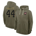 Ndoa SF.49ers #44 Kyle Juszczyk Player Olive Salute to Service Pullover Hoodies Limited Stitched Jerseys