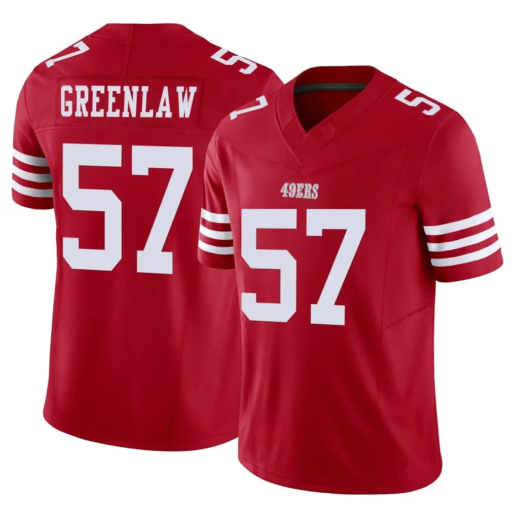 Ndoa SF.49ers #57 Dre Greenlaw Player Red Limited Vapor F.U.S.E. Home Game Stitched Jerseys