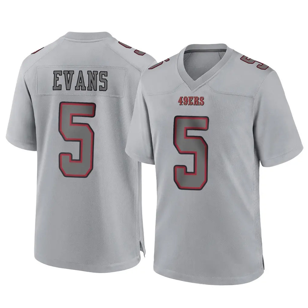 Ndoa SF.49ers #5 Mike Evans Player Gray Atmosphere Fashion Home Game Stitched Jerseys