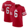 Ndoa SF.49ers #6 Malik Mustapha Player Red Game Home Stitched Jerseys