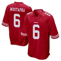 Ndoa SF.49ers #6 Malik Mustapha Player Red Home Game Stitched Jerseys