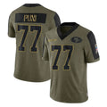 Ndoa SF.49ers #77 Dominick Puni Player Olive Salute To Service Limited Game Stitched Jerseys