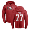 Ndoa SF.49ers #77 Dominick Puni Player Red LOGO Pullover Hoodies Home Game Stitched Jerseys