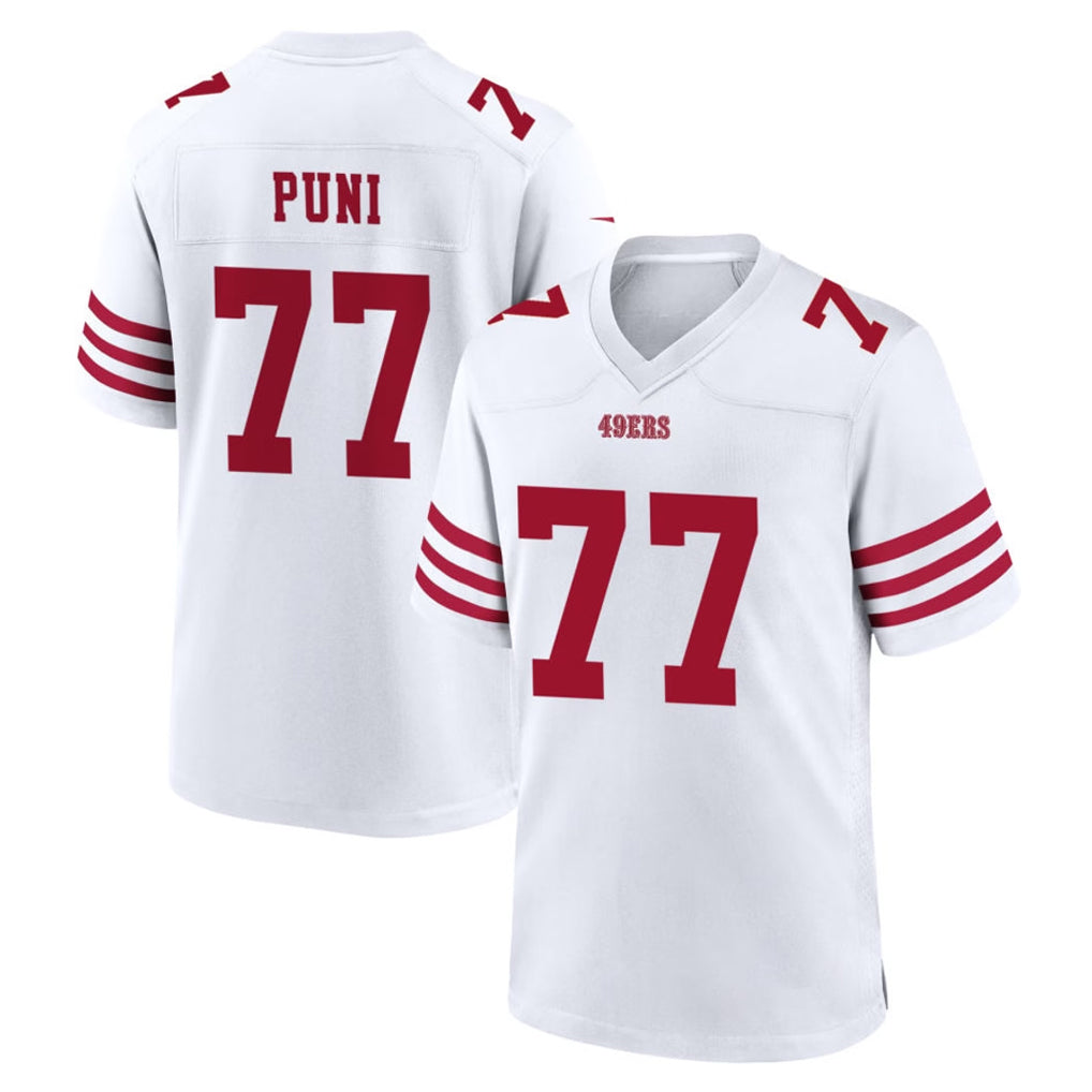 Ndoa SF.49ers #77 Dominick Puni Player White Game Home Stitched Jerseys
