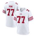 Ndoa SF.49ers #77 Dominick Puni Player White Game Home Stitched Jerseys