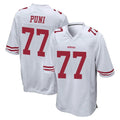 Ndoa SF.49ers #77 Dominick Puni Player White Home Game Stitched Jerseys
