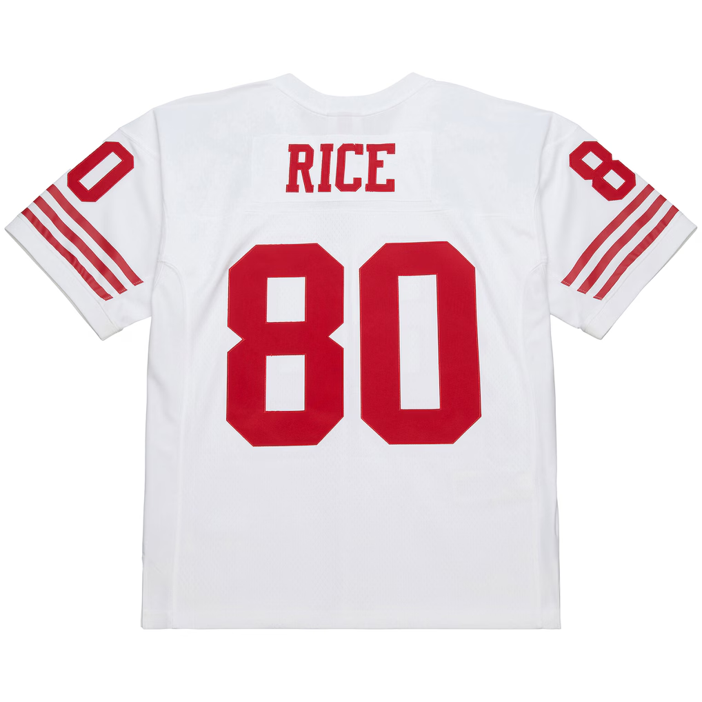 Ndoa SF.49ers #80 Jerry Rice Mitchell & Ness White 1994 Legacy Replica Jersey