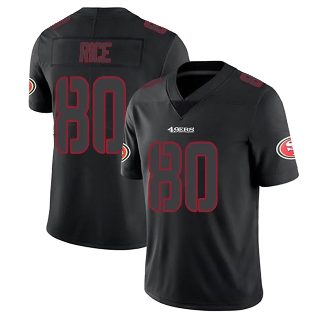 Ndoa SF.49ers #80 Jerry Rice Player Black Limited Rush Impact Stitched Jerseys