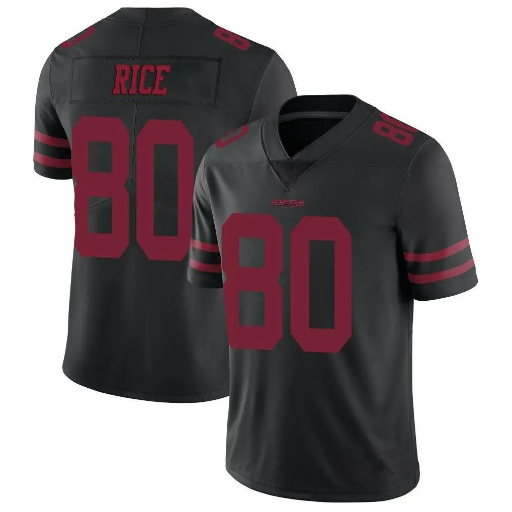 Ndoa SF.49ers #80 Jerry Rice Player Black Vapor Untouchable Limited Throwback Stitched Jerseys