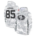 Ndoa SF.49ers #85 George Kittle Player Arctic Camo Salute to Service Hoodies Stitched Jerseys