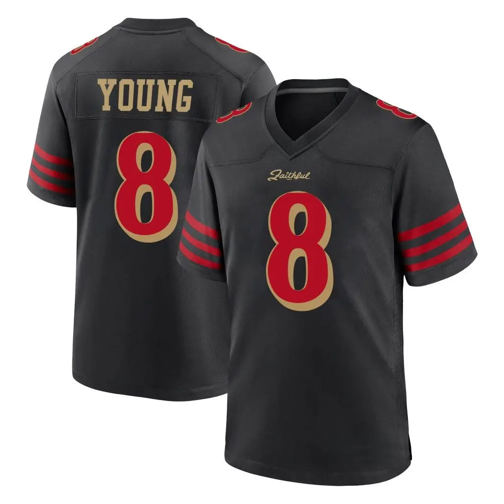 Ndoa SF.49ers #8 Steve Young Player Black Rivalries Collection Game Stitched Jerseys