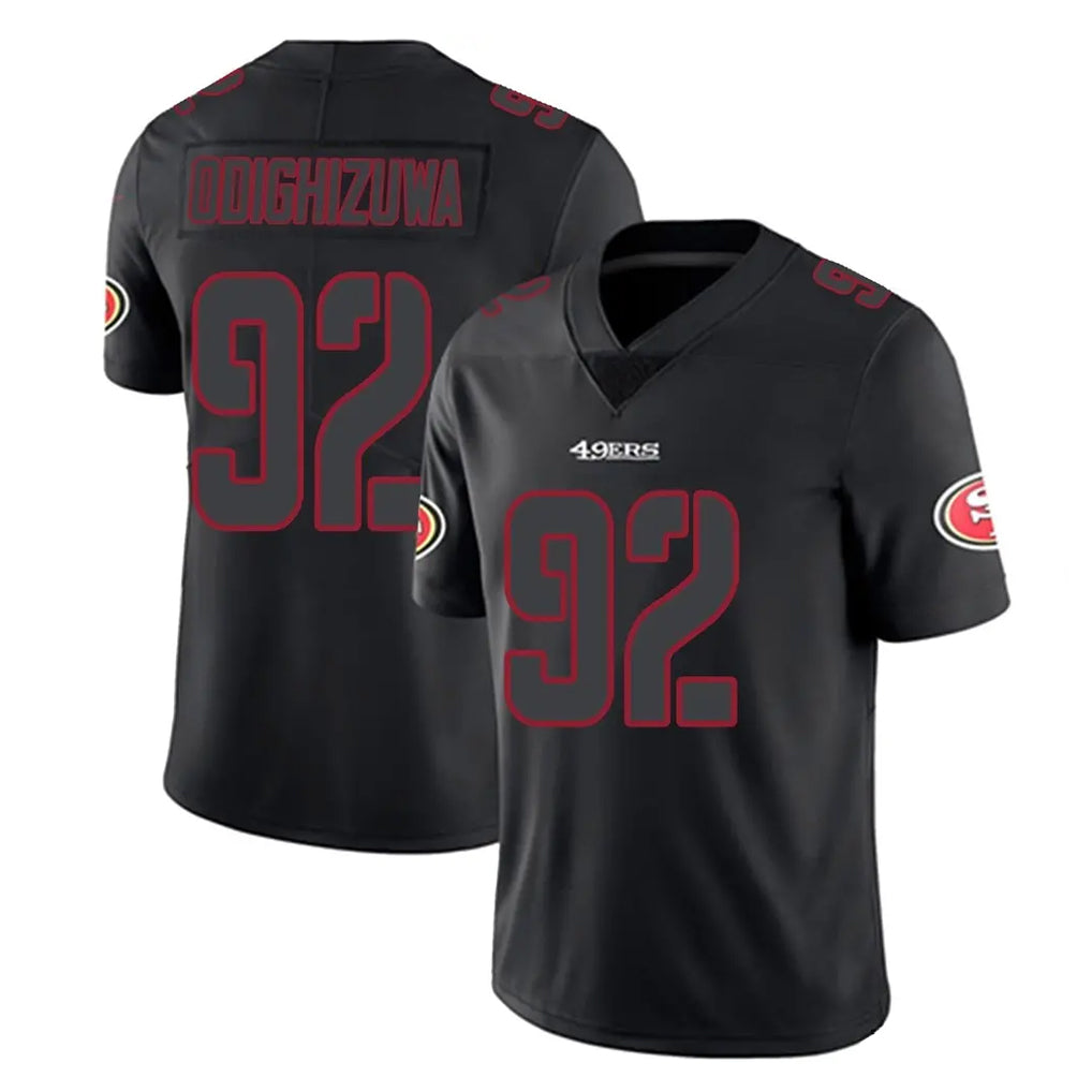 Ndoa SF.49ers #92 Osa Odighizuwa Player Black Impact Limited Home Game Stitched Jerseys