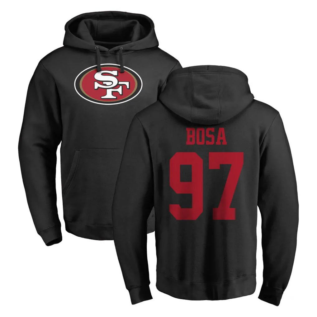 Ndoa SF.49ers #97 Nick Bosa Player Black LOGO Pullover Hoodies Home Game Stitched Jerseys