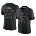 Ndoa SF.49ers #97 Nick Bosa Player Black Limited Reflective Home Game Stitched Jerseys