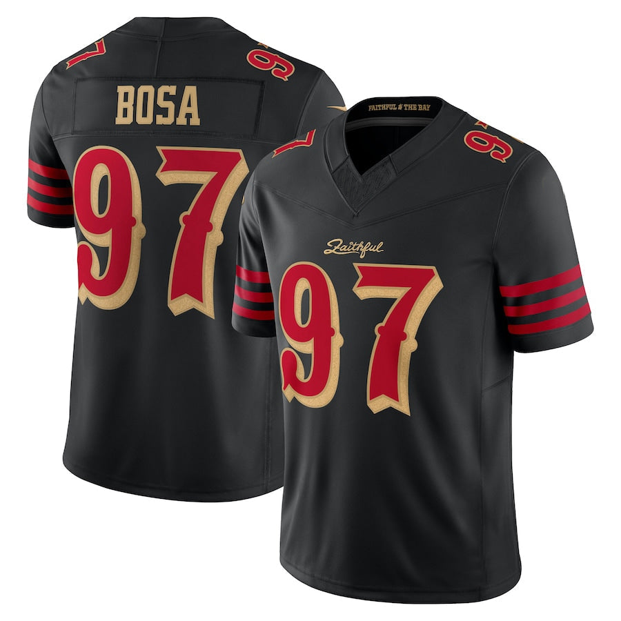 Ndoa SF.49ers #97 Nick Bosa Player Rivalries Collection Vapor Limited Black Stitched Jersey