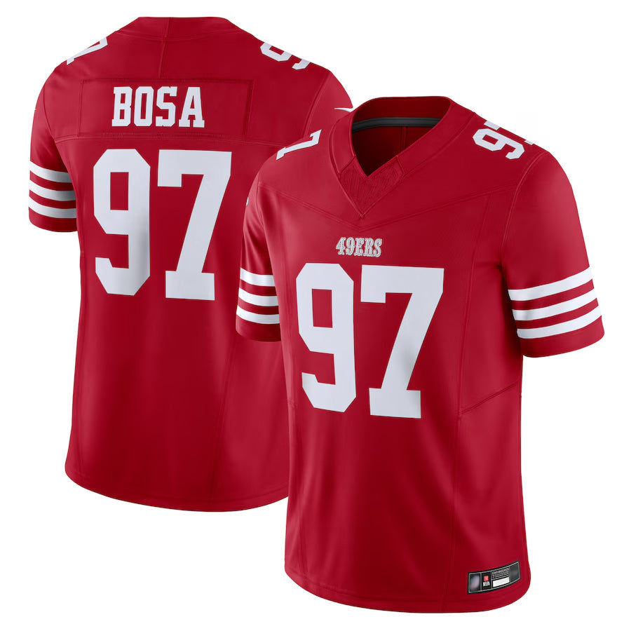 Ndoa SF.49ers #97 Nick Bosa Player Scarlet Vapor F.U.S.E. Limited Stitched Jerseys