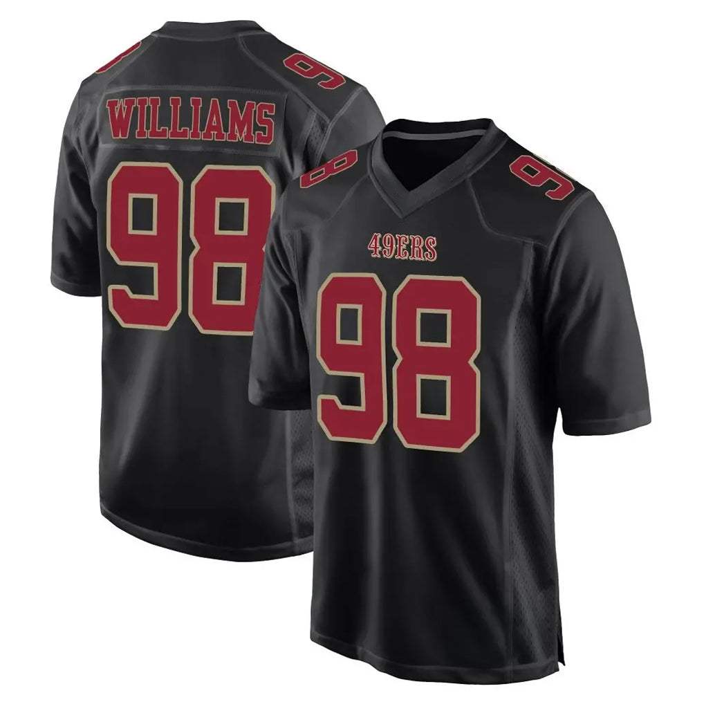 Ndoa SF.49ers #98 Mykel Williams Player Black Fashion Home Game Stitched Jerseys