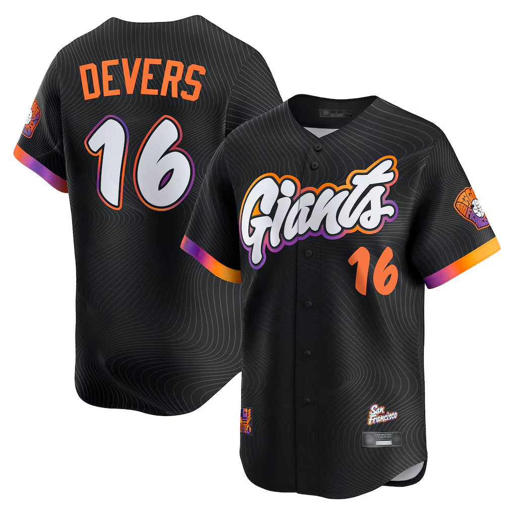Ndoa SF.Giants #16 Rafael Devers Player Black 2025 City Connect Home Limited Stitched Jerseys