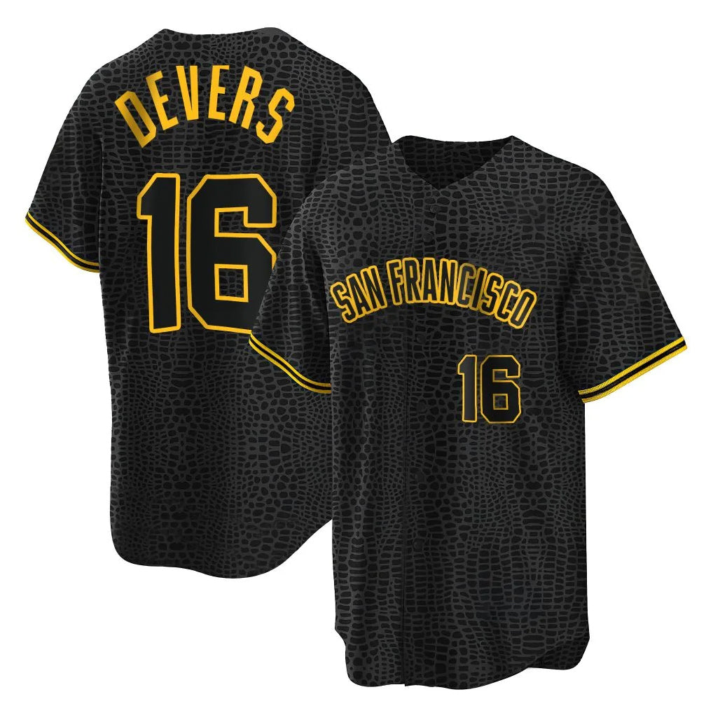 Ndoa SF.Giants #16 Rafael Devers Player Black Snake Skin City Limited Stitched Jerseys