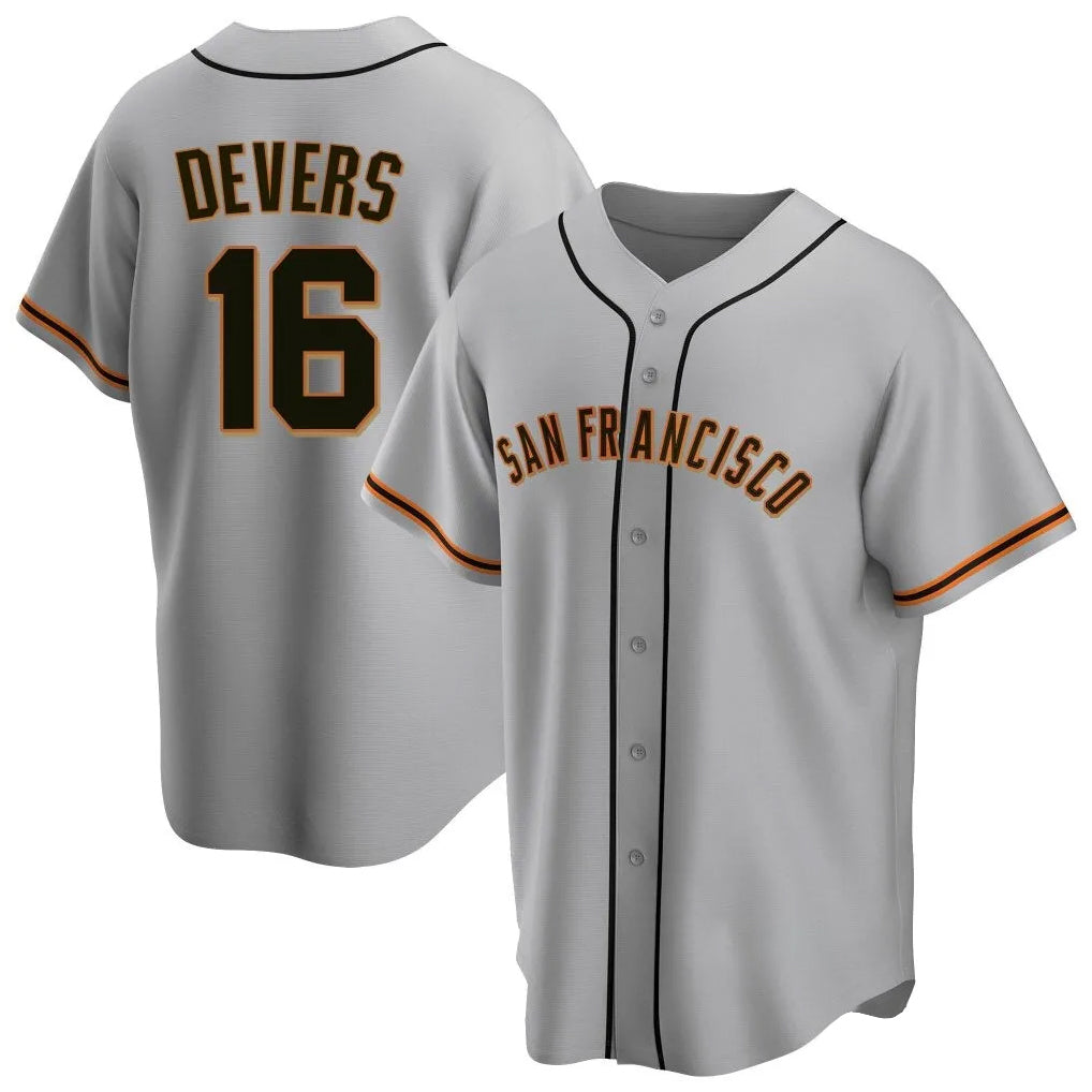 Ndoa SF.Giants #16 Rafael Devers Player Gray Home Game Stitched Jerseys