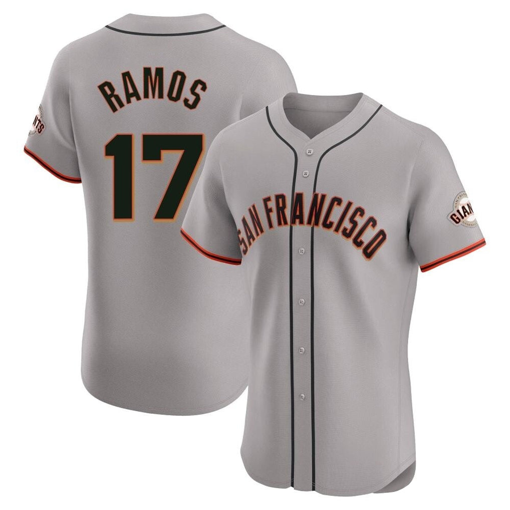 Ndoa SF.Giants #17 Heliot Ramos Player Gray Home Limited Elite Stitched Jerseys
