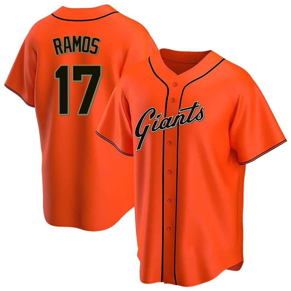 Ndoa SF.Giants #17 Heliot Ramos Player Orange Home Game Stitched Jerseys