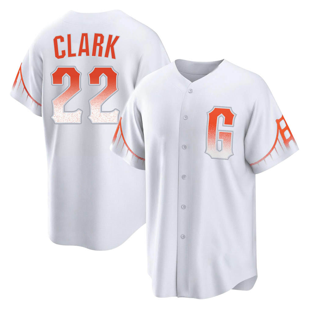 Ndoa SF.Giants #22 Will Clark Player White City Connect Home Game Stitched Jerseys