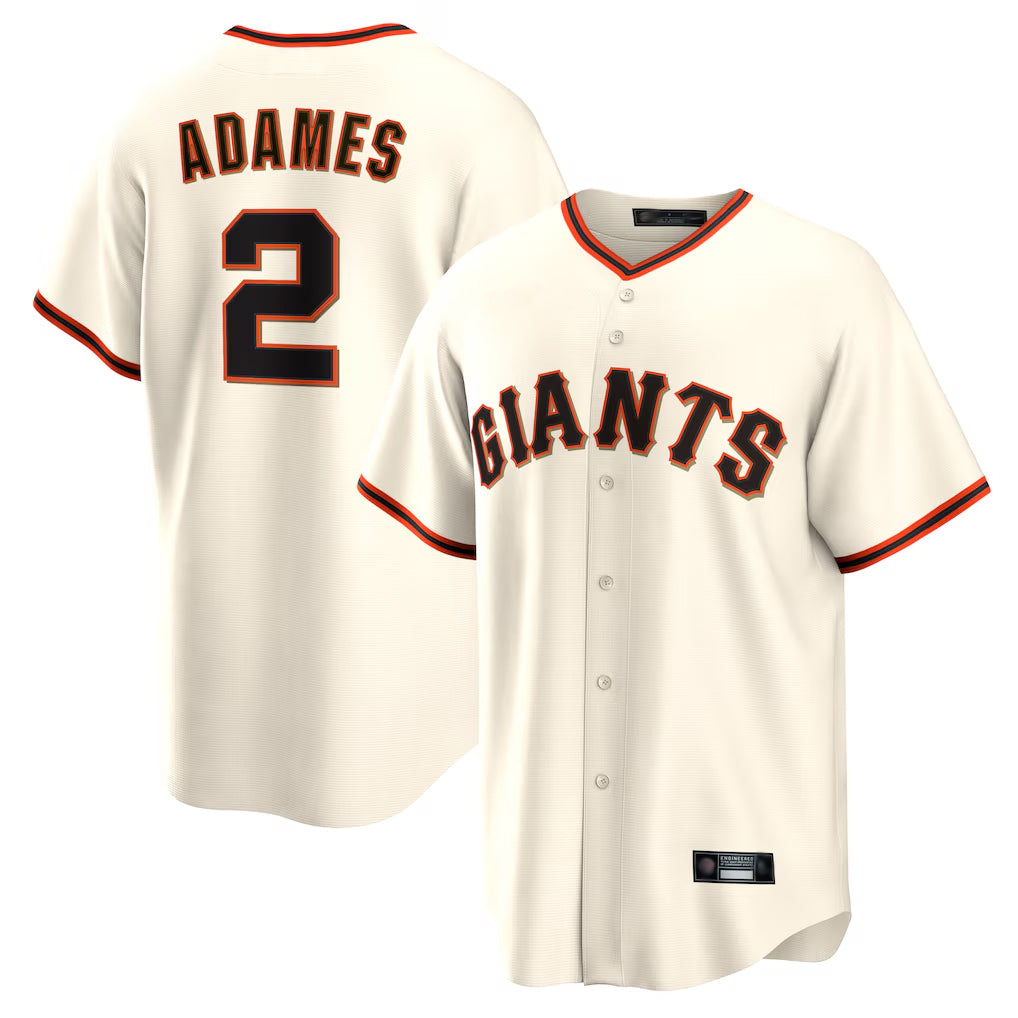 Ndoa SF.Giants #2 Willy Adames Player Cream Home Game Stitched Jerseys