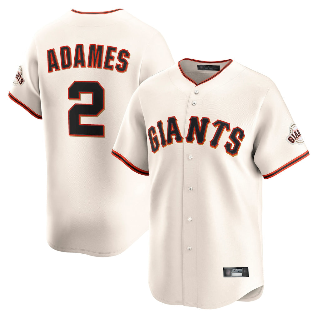 Ndoa SF.Giants #2 Willy Adames Player Cream Home Limited Stitched Jerseys