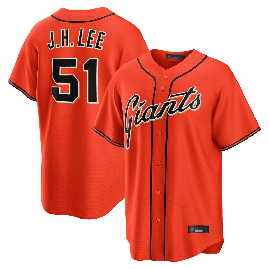 Ndoa SF.Giants #51 Jung Hoo Lee Player Orange Home Game Stitched Jerseys