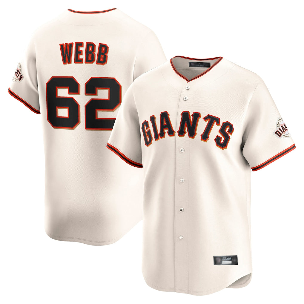 Ndoa SF.Giants #62 Logan Webb Player Cream Home Limited Stitched Jerseys
