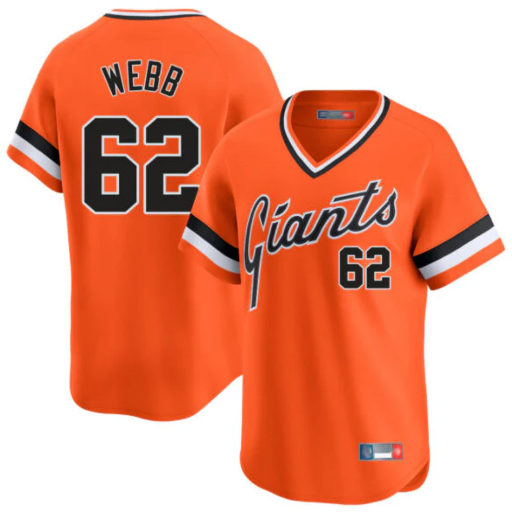Ndoa SF.Giants #62 Logan Webb Player Orange Home Game T-shirt Stitched Jerseys