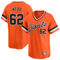 Ndoa SF.Giants #62 Logan Webb Player Orange Home Game T-shirt Stitched Jerseys