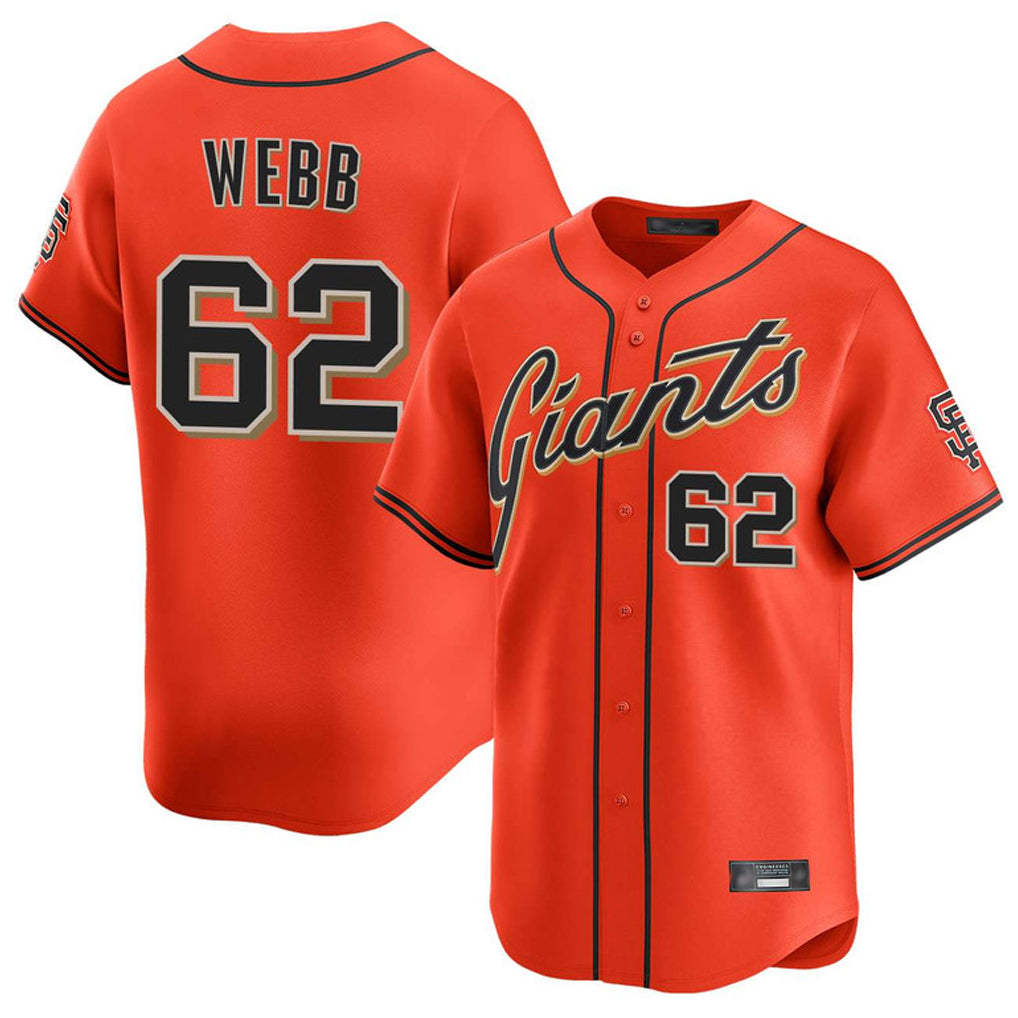 Ndoa SF.Giants #62 Logan Webb Player Orange Home Limited Stitched Jerseys