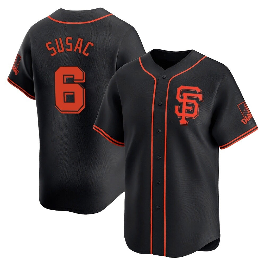 Ndoa SF.Giants #6 Daniel Susac Player  Black 2026 Home Limited Stitched Jerseys
