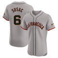 Ndoa SF.Giants #6 Daniel Susac Player Gray Home Limited Elite Stitched Jerseys