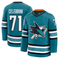 Ndoa S.Jose Sharks #71 Macklin Celebrini Teal Home Premium Jerseys