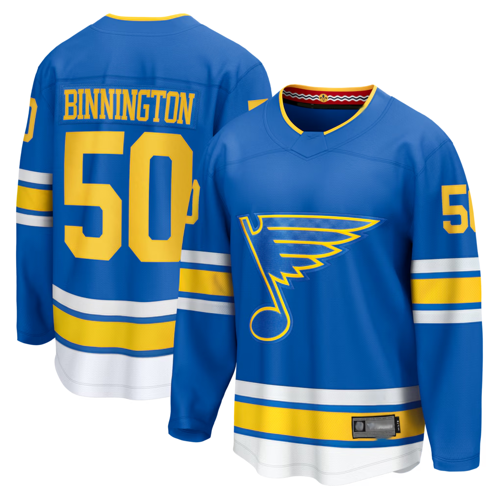 Ndoa St.L.Blues #50 Jordan Binnington Blue Home Breakaway Jerseys