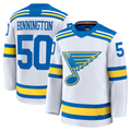 Ndoa St.L.Blues #50 Jordan Binnington White Away Premium Player Jerseys