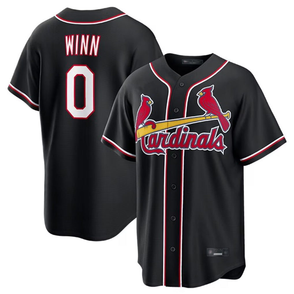 Ndoa St. Louis Cardinals #0 Masyn Winn Player Black Carbon Fashio Game Stitched Jerseys