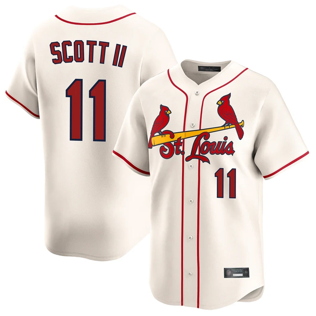 Ndoa St. Louis Cardinals #11 Victor Scott II Player Cream Home Limited Stitched Jerseys