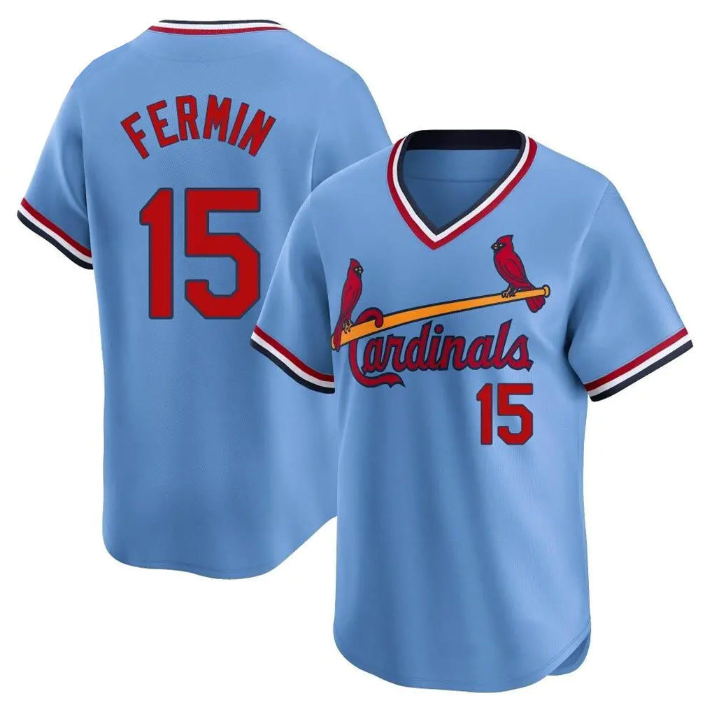 Ndoa St. Louis Cardinals #15 Jose Fermin Player Light Blue City Connect Home T-shirt Stitched Jerseys