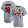 Ndoa St. Louis Cardinals #16 Nolan Gorman Player Gray Home Limited Stitched Jerseys