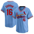 Ndoa St. Louis Cardinals #16 Nolan Gorman Player Light Blue City Connect Home T-shirt Stitched Jerseys