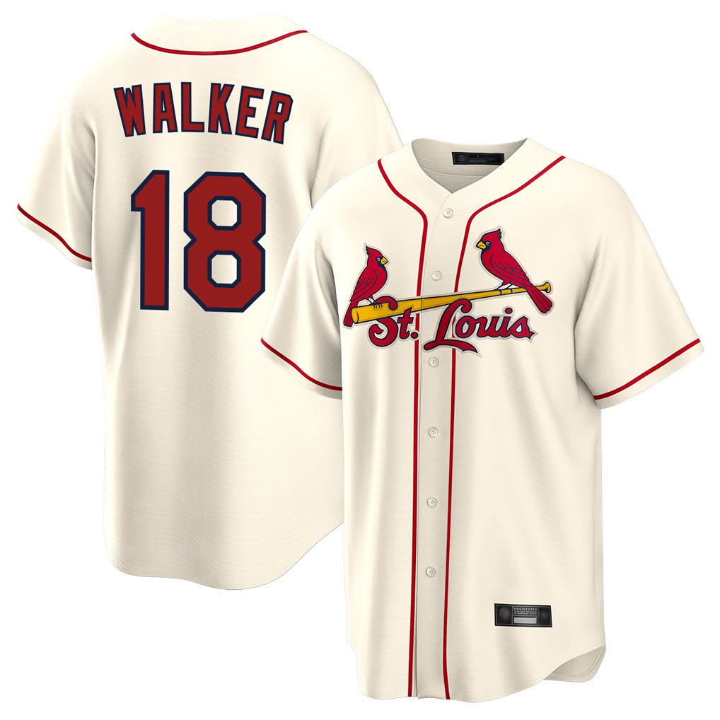 Ndoa St. Louis Cardinals #18 Jordan Walker Player Cream Home Game Stitched Jerseys