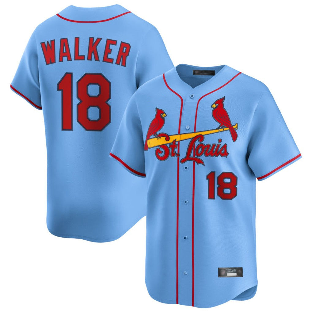 Ndoa St. Louis Cardinals #18 Jordan Walker Player Light Blue Home Limited Stitched Jerseys