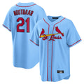 Ndoa St. Louis Cardinals #21 Lars Nootbaar Player Light Blue Home Game Stitched Jerseys