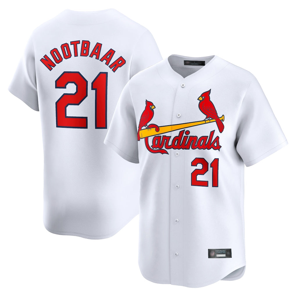 Ndoa St. Louis Cardinals #21 Lars Nootbaar Player White Home Limited Stitched Jerseys