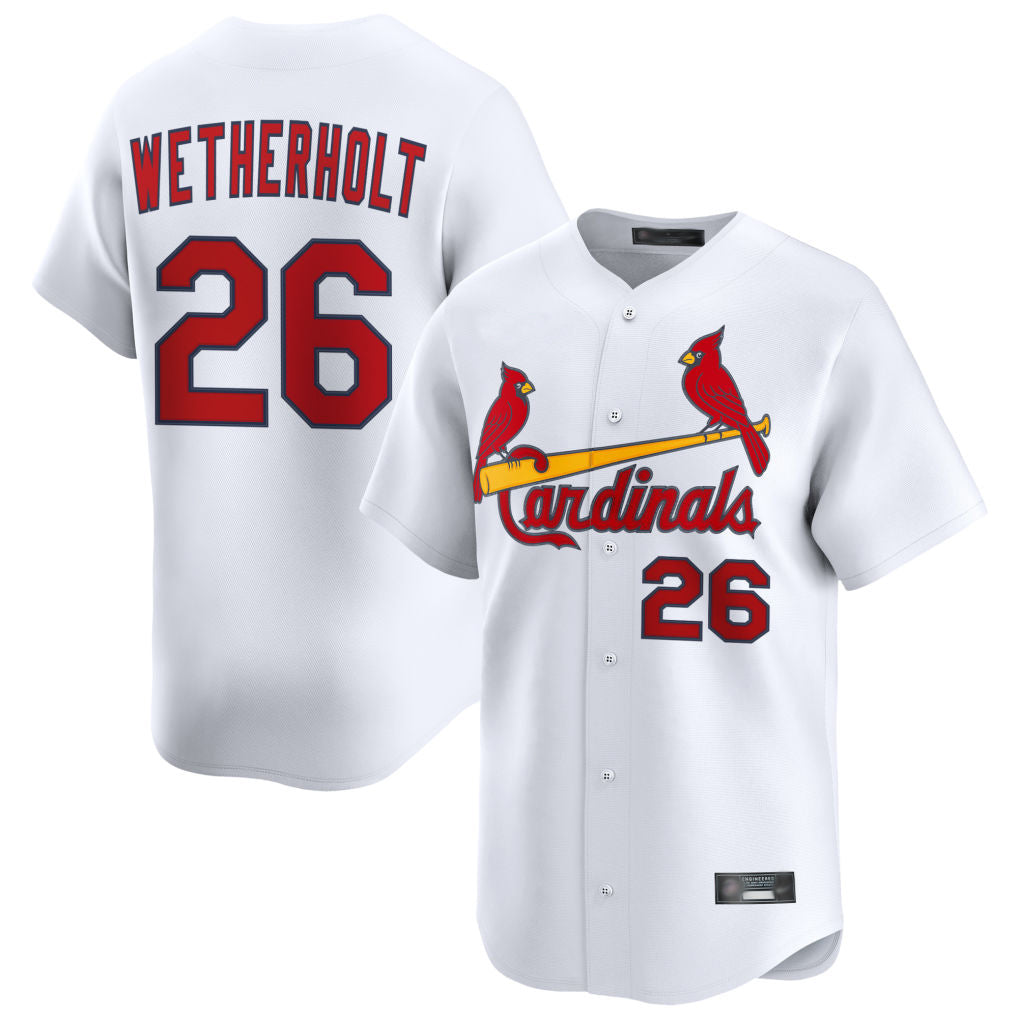 Ndoa St. Louis Cardinals #26 JJ Wetherholt Player White Home Limited Stitched Jerseys